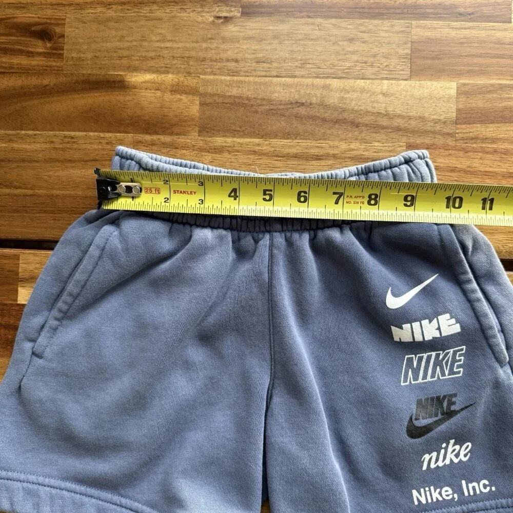 Nike‎ Boys French Terry Logo Shorts Size S Blue Sporty Running Athletic School